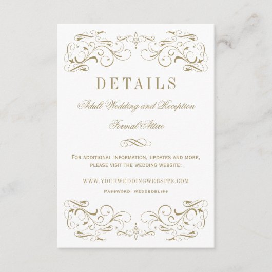  Antiek goudhuwelijk - details Informatiekaartje (Voorkant)