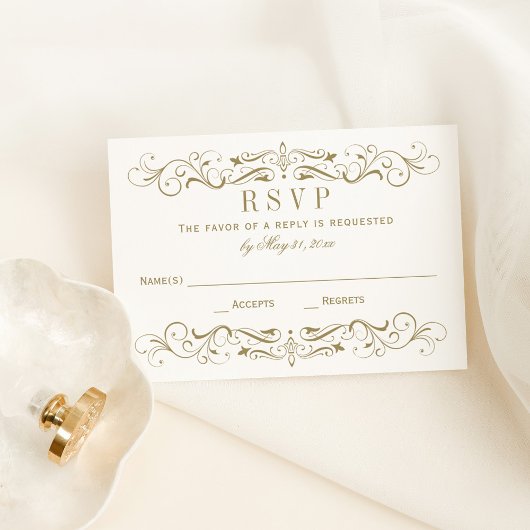 Antiek goudhuwelijk RSVP Kaartje
