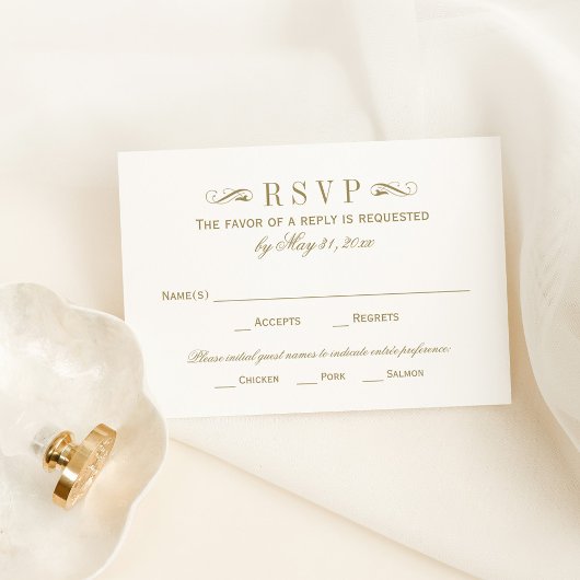 Antiek goudhuwelijk RSVP Kaartje