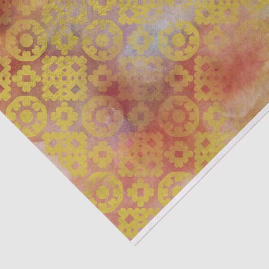 Antiek goudkleurig Marokkaans patroonontkoppelings Tissuepapier (Detail)