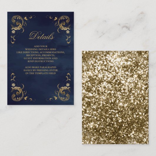 Antiek goudLijst blauw - Gegevens Informatiekaartje (Voorkant / Achterkant)