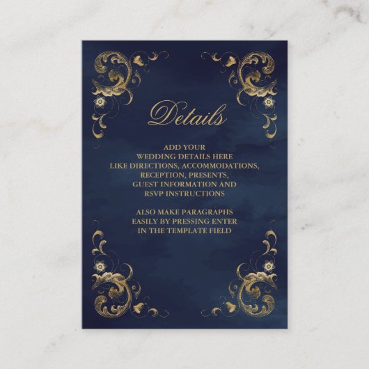 Antiek goudLijst blauw - Gegevens Informatiekaartje (Voorkant)