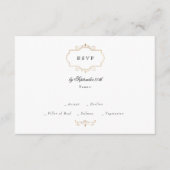 antiek goudmonogram bruiloft RSVP kaartje (Voorkant)