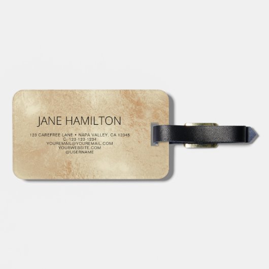 Antiek goudolie bagagelabel (Achterkant horizontaal)