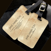 Antiek goudolie bagagelabel