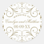  Antiek goudpleistermonogram Ronde Sticker (Voorkant)