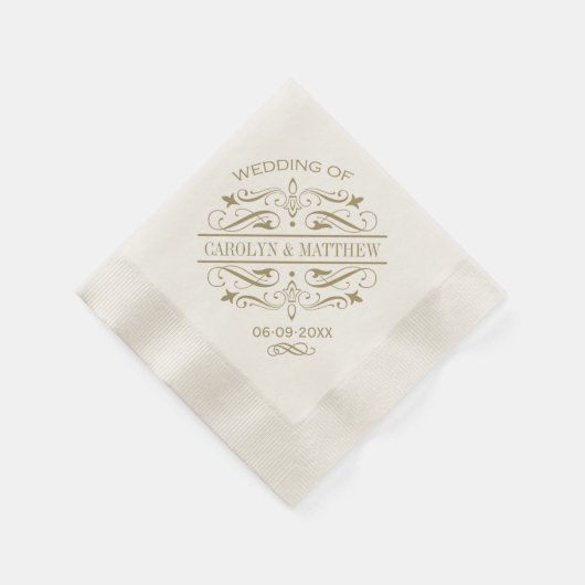 Antiek goudpleistermonogram Servetten (Hoek)