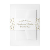  Antiek goudpleistermonogram Uitnodigingen Wikkel (Voorkant Voorbeeld)