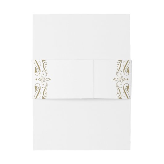  Antiek goudpleistermonogram Uitnodigingen Wikkel (Achterkant Voorbeeld)