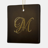 Antiek goudrelig monogram - Gepersonaliseerde teks Keramisch Ornament (Links)
