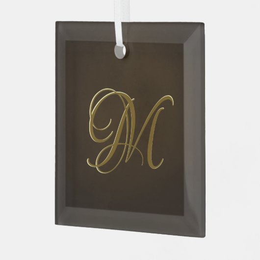 Antiek goudrelig monogram persoonlijke cadeaus glas ornament (Voorkant links)
