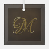 Antiek goudrelig monogram persoonlijke cadeaus glas ornament (Voorkant)