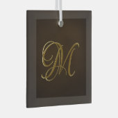 Antiek goudrelig monogram persoonlijke cadeaus glas ornament (Voorkant Rechts)
