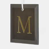 Antiek goudrelig monogram persoonlijke cadeaus glas ornament (Voorkant links)