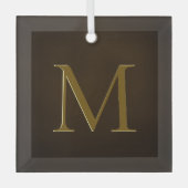 Antiek goudrelig monogram persoonlijke cadeaus glas ornament (Voorkant)