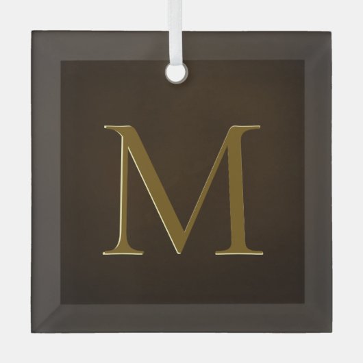 Antiek goudrelig monogram persoonlijke cadeaus glas ornament (Voorkant)