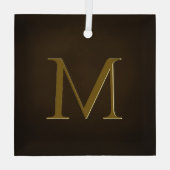 Antiek goudrelig monogram persoonlijke cadeaus glas ornament (Achterkant)