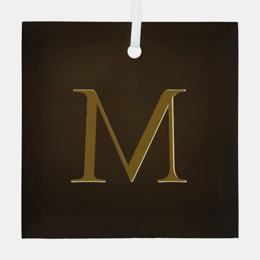 Antiek goudrelig monogram persoonlijke cadeaus glas ornament (Achterkant)