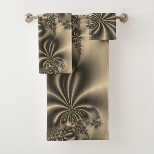 Antiek goudstromend fractal bad handdoek (Insitu)