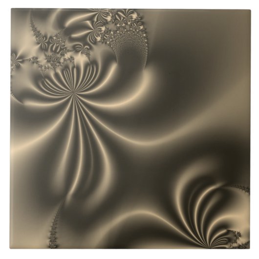 Antiek goudstromend fractal tegeltje (Voorkant)