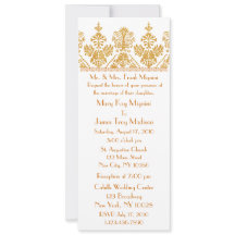 Antiek goudvormig Trim Motif Wedding Uitnodiging