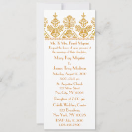 Antiek goudvormig Trim Motif Wedding Uitnodiging