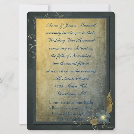 Antiek goudweddenschap kaart (Achterkant)