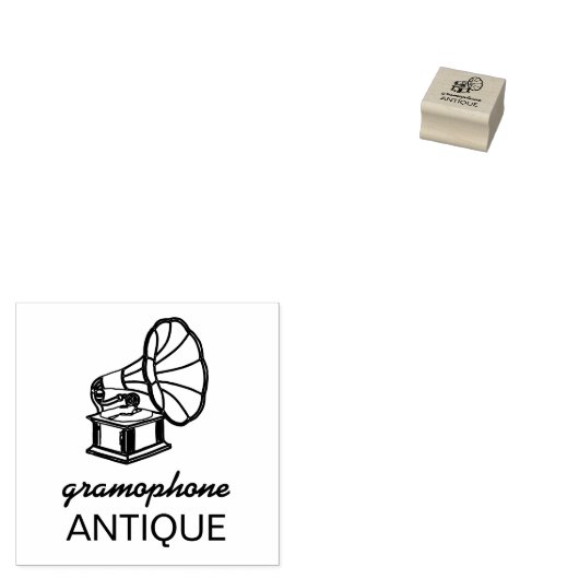 Antiek grammofoon rubberstempel (Gestempeld)