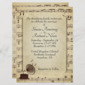 Antiek Gramophone Music Wedding Theme Uitnodiging (Voorkant / Achterkant)