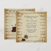 Antiek Gramophone Music Wedding Theme Uitnodiging (Voorkant / Achterkant)
