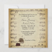 Antiek Gramophone Music Wedding Theme Uitnodiging (Voorkant)