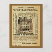 Antiek Grand Central Hotel en New York City Briefkaart (Voorkant)