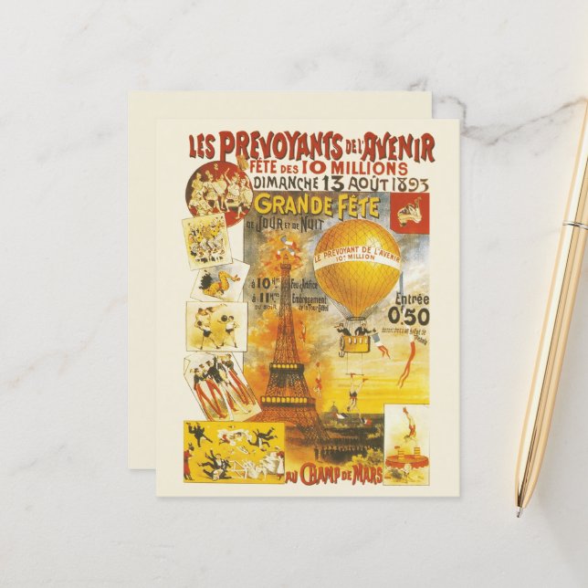 Antiek Grand Fete Fair Poster (Voorkant / Achterkant in situ)