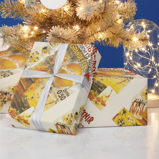 Antiek Grand Fete Fair Poster Cadeaupapier (Feestdagen)