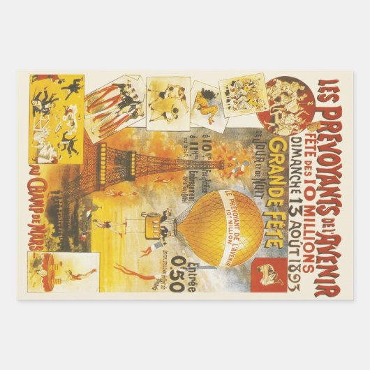 Antiek Grand Fete Fair Poster Inpakpapier Vel (Voorkant)