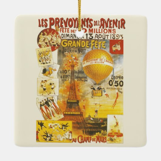 Antiek Grand Fete Fair Poster Keramisch Ornament (Achterkant)