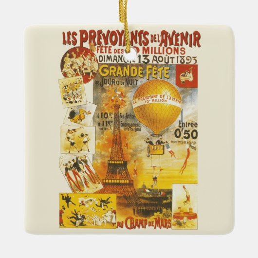 Antiek Grand Fete Fair Poster Keramisch Ornament (Voorkant)