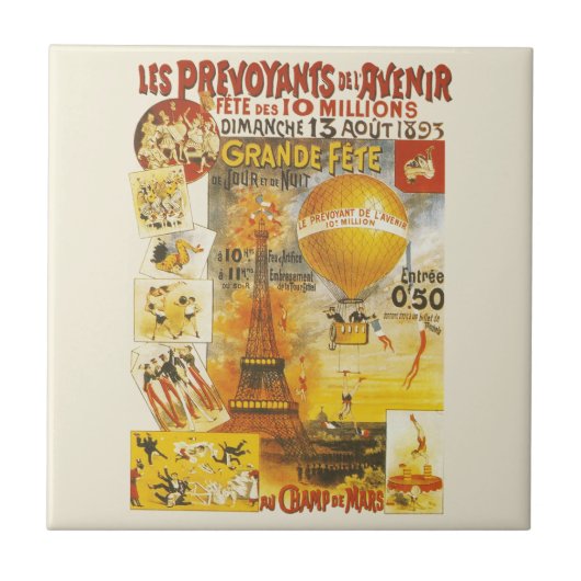 Antiek Grand Fete Fair Poster Tegeltje (Voorkant)