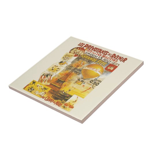 Antiek Grand Fete Fair Poster Tegeltje (Zijkant)