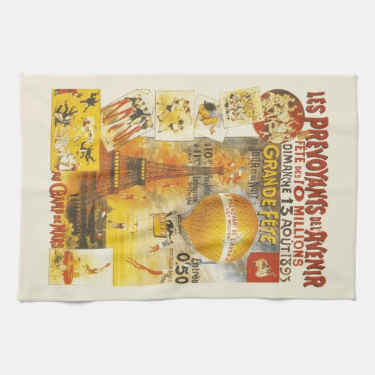 Antiek Grand Fete Fair Poster Theedoek (Horizontaal)