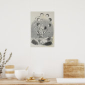 Antiek Grandville Humor Astronomy Planet Juggling Poster (Keuken)