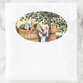ANTIEK GRAPE VINEYARD HARVEST OVALE STICKER (Tas)