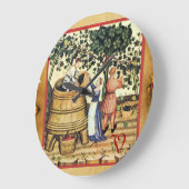 ANTIEK GRAPE VINEYARD HARVEST PARCHMENT MONOGRAM GROTE KLOK (Hoek)