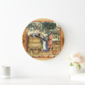 ANTIEK GRAPE VINEYARD HARVEST PARCHMENT MONOGRAM GROTE KLOK (Huis)