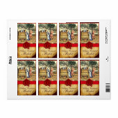 ANTIEK GRAPE VINEYARD HARVEST WAX SEAL MONOGRAM ETIKET (Full Sheet)