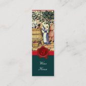 ANTIEK GRAPE VINEYARD HARVEST WAX SEAL MONOGRAM MINI VISITEKAARTJE (Achterkant)