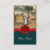ANTIEK GRAPE VINEYARD HARVEST WAX SEAL MONOGRAM VISITEKAARTJE (Achterkant)