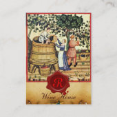 ANTIEK GRAPE VINEYARD HARVEST WAX SEAL MONOGRAM VISITEKAARTJE (Achterkant)