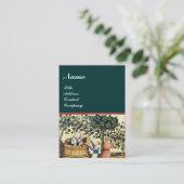 ANTIEK GRAPE VINEYARD HARVEST WAX SEAL MONOGRAM VISITEKAARTJE (Staand voorkant)