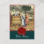 ANTIEK GRAPE VINEYARD HARVEST WAX SEAL MONOGRAM VISITEKAARTJE (Achterkant)